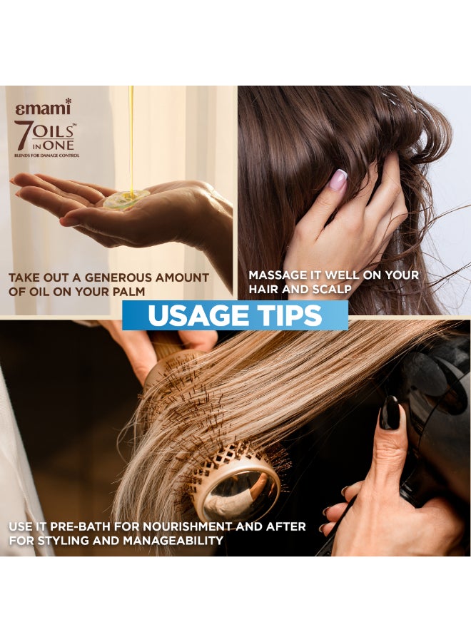 emami Coconut Hair Oil | 100% Natural Blend of 7 Oils | Smooth & Shiny Hair | Promotes Thicker, Stronger Hair | No Mineral Oil, No Petrolatum, No Parabens | Suitable for Thin & Weak Hair - Image 5